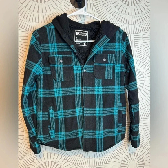 URBAN PIPELINE BOYS FLEECE HOODED SHACKET - Picture 1 of 4